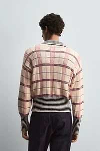 CHECK JACQUARD KNIT POLO SHIRT HARRY LAMBERT FOR ZARA X DISNEY