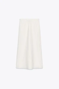 ZW COLLECTION 100% LINEN MIDI SKIRT