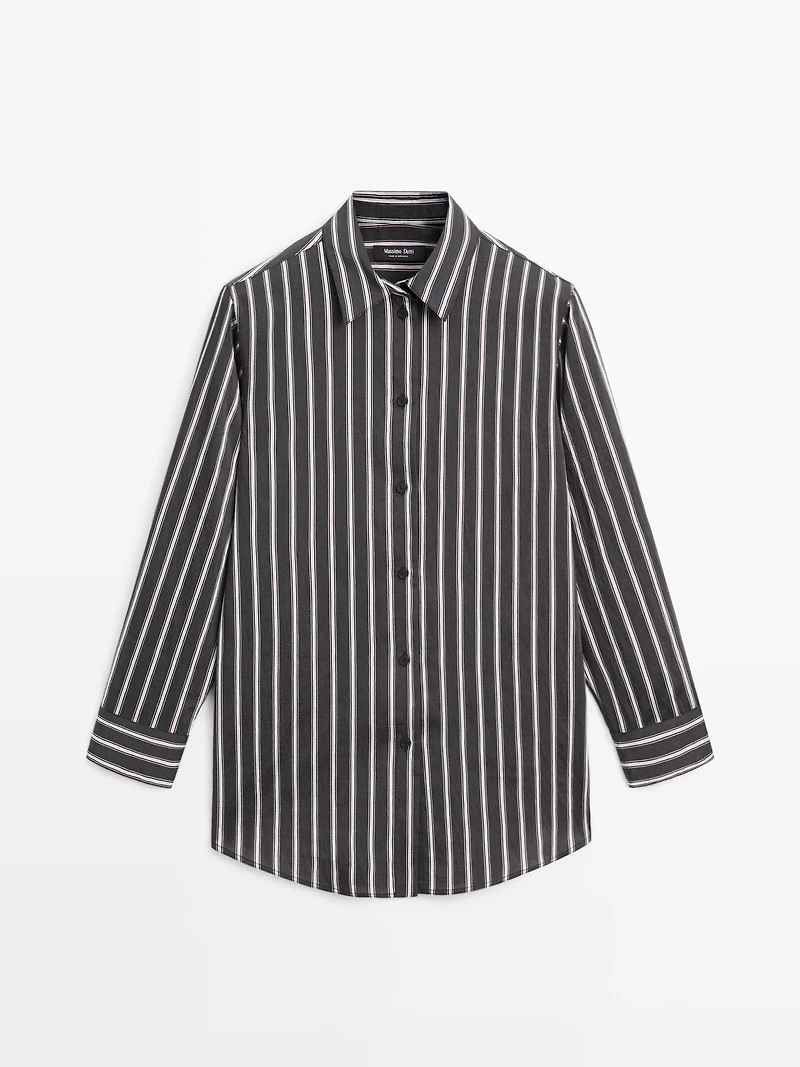 Striped loose-fitting shirt