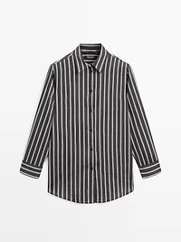 Striped loose-fitting shirt