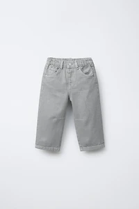 PLEATED BAGGY TWILL PANTS