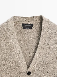 Cotton knit cardigan with buttons