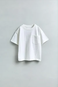 T-SHIRT UNI À POCHE