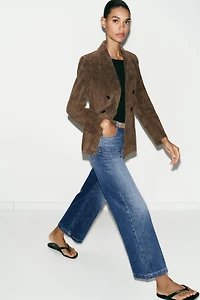 Z1975 BELTED CROPPED WIDE LEG JEANS