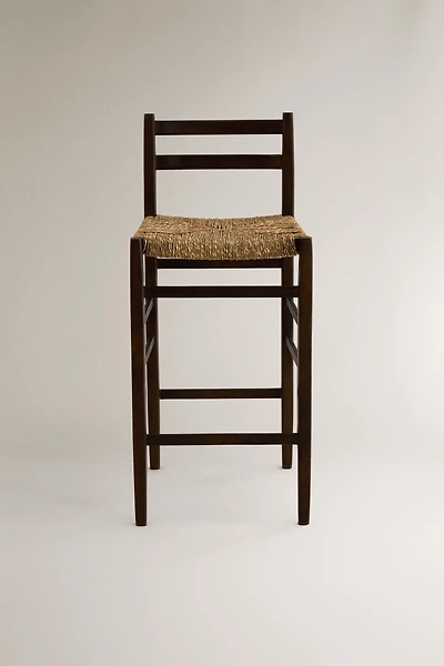 TABOURET EN BOIS TRESSÉ