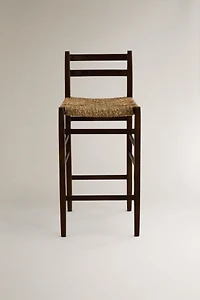 TABOURET EN BOIS TRESSÉ