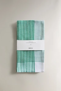 SET OF WAFFLE-KNIT COTTON KITCHEN TOWELS (SET OF 2)