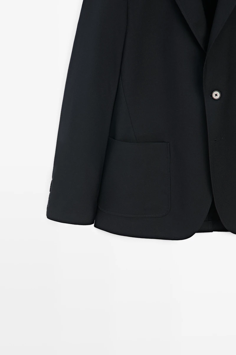 Textured cold wool blazer