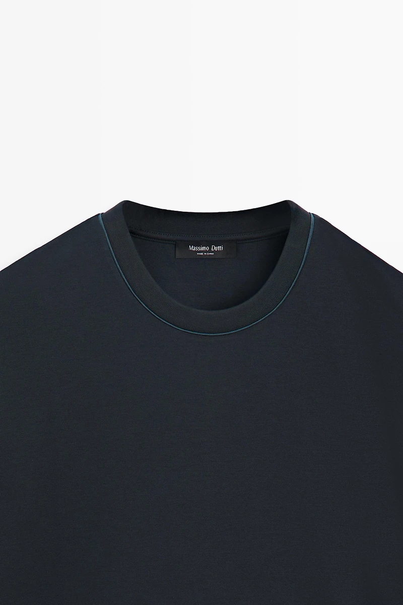 T-shirt manches courtes col contrastant