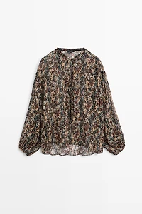 Floral print flowing shirt