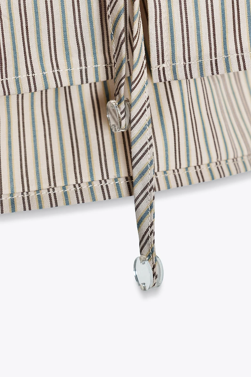 TOP EN POPELINE HALTER RAYÉ