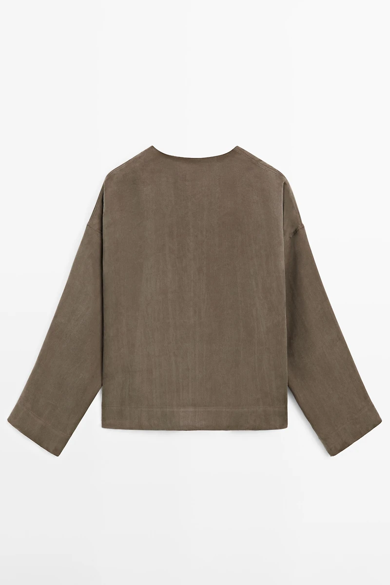Flowing shirt with draped detail