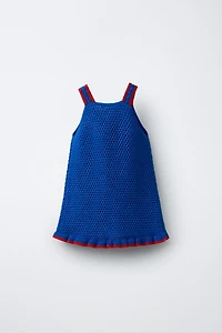 ROBE EN MAILLE CROCHET FLEURS