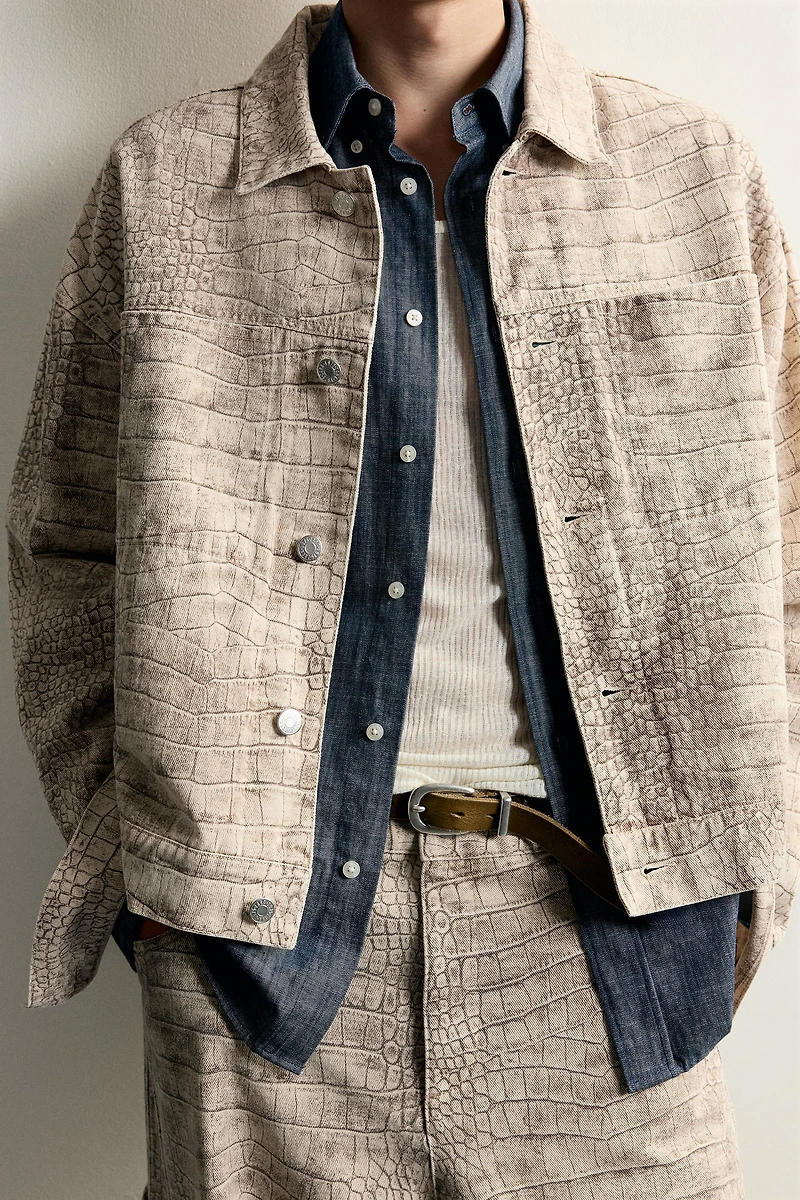 RELAXED FIT ANIMAL PRINT JACKET