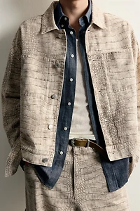 RELAXED FIT ANIMAL PRINT JACKET