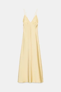 ROBE MIDI SATINÉE À PLIS