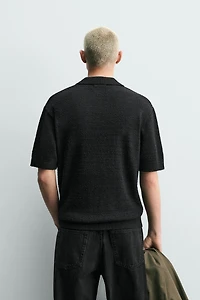 TEXTURED RELAXED FIT KNIT POLO