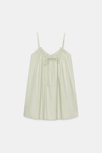 POPLIN STRAP MINI DRESS