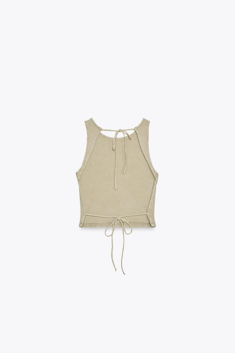 RIB OPEN BACK T-SHIRT