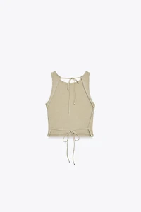 RIB OPEN BACK T-SHIRT