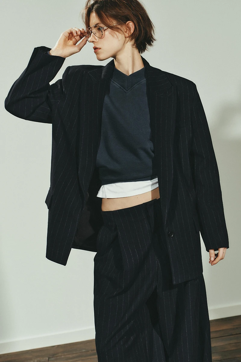 PINSTRIPE BLAZER WITH POCKETS