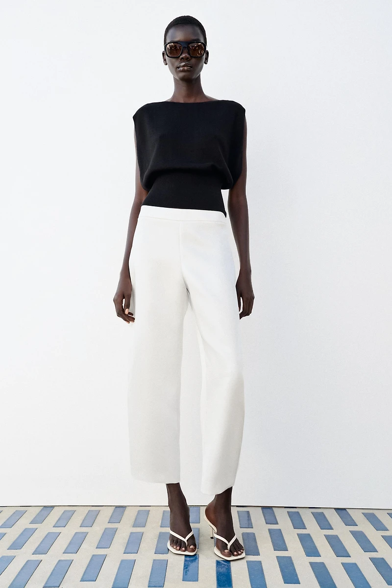 SATIN BARREL PANTS