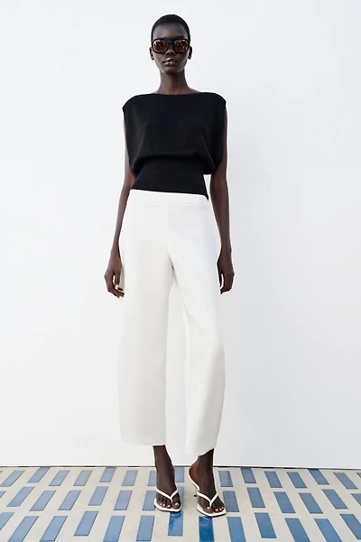 SATIN BARREL PANTS