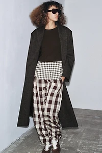 CONTRAST PLAID T-SHIRT
