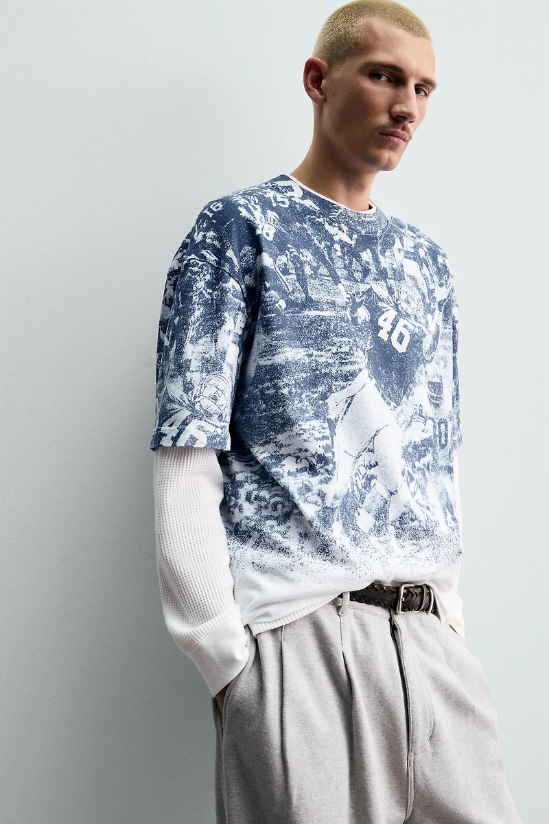 AMERICAN FOOTBALL PRINT T-SHIRT CHAMPION ® X ZARA