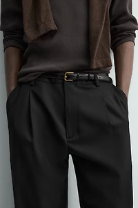 WOOL BLEND PLEATED PANTS