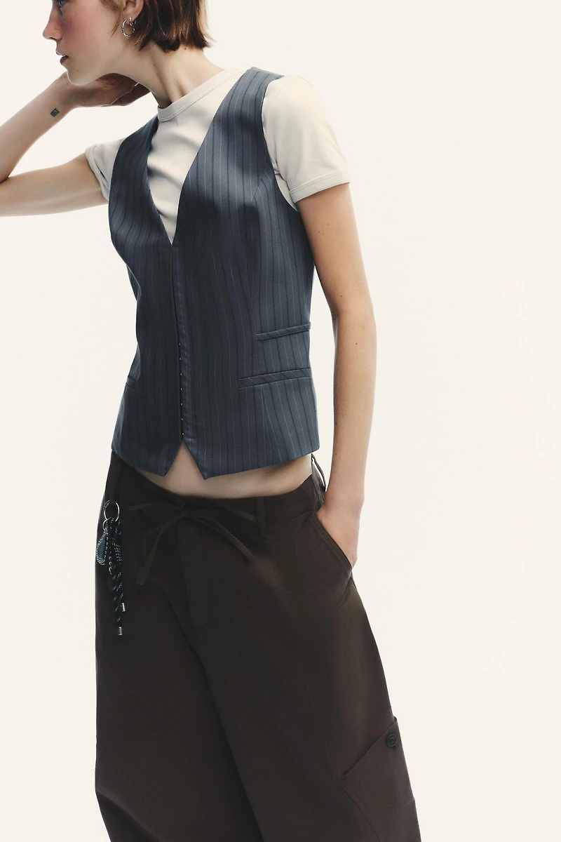 PINSTRIPE TOP VEST