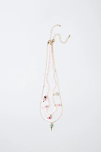 TWO-PACK OF BEADED ICE CREAM NECKLACES
