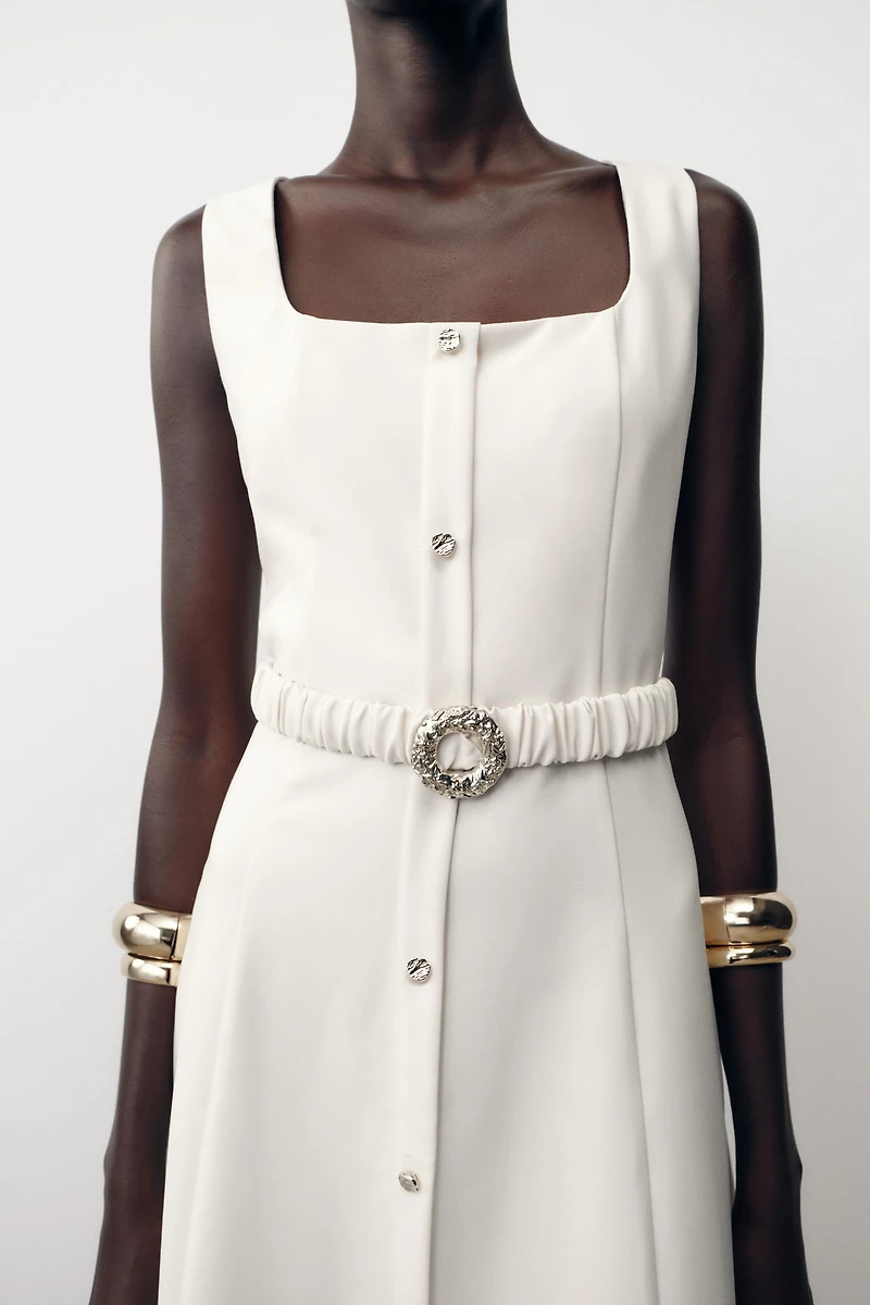MIDI BELTED DRESS