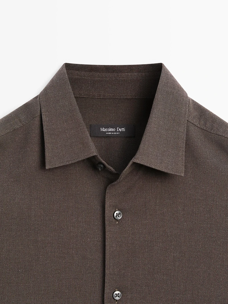 Slim fit twill melange shirt