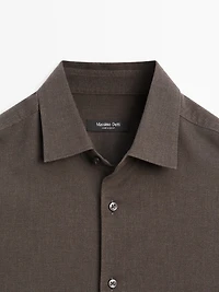 Slim fit twill melange shirt