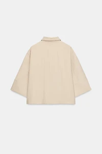 CROPPED SHIRT WITH WIDE SLEEVES
