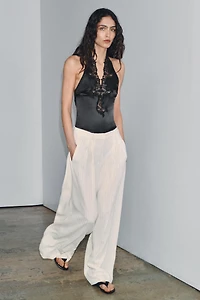 ZW COLLECTION STRIPED WIDE LEG PANTS