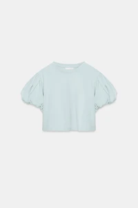 CROPPED VOLUMINOUS SLEEVE T-SHIRT