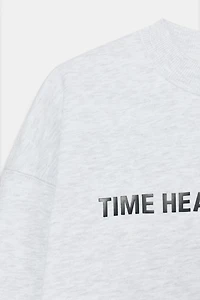 SWEAT À INSCRIPTION EN CONTRASTE