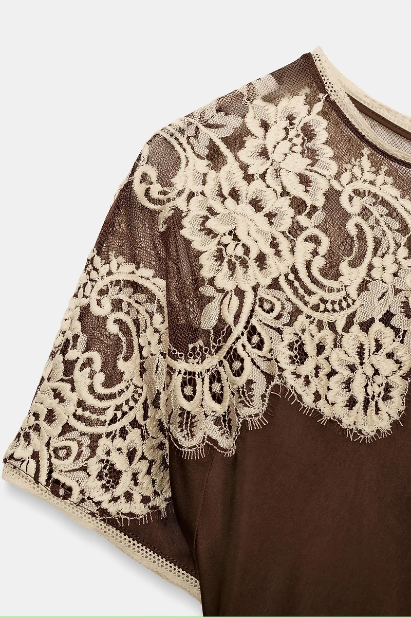 SATIN LACE DRESS ZW COLLECTION LIMITED EDITION