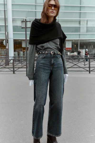 Z1975 HIGH WAIST STRAIGHT TAPERED JEANS WITH BELT