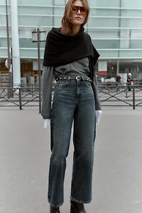 Z1975 HIGH WAIST STRAIGHT TAPERED JEANS WITH BELT