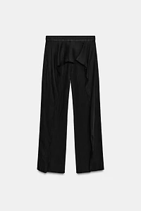 PANTALON À VOLANTS 100 % LIN ZW COLLECTION