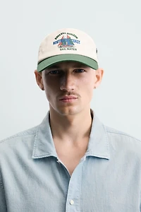 CONTRASTING FLAT VISOR CAP