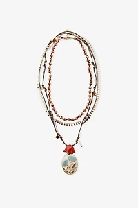 LOT DE 3 COLLIERS FANTAISIE FLEUR