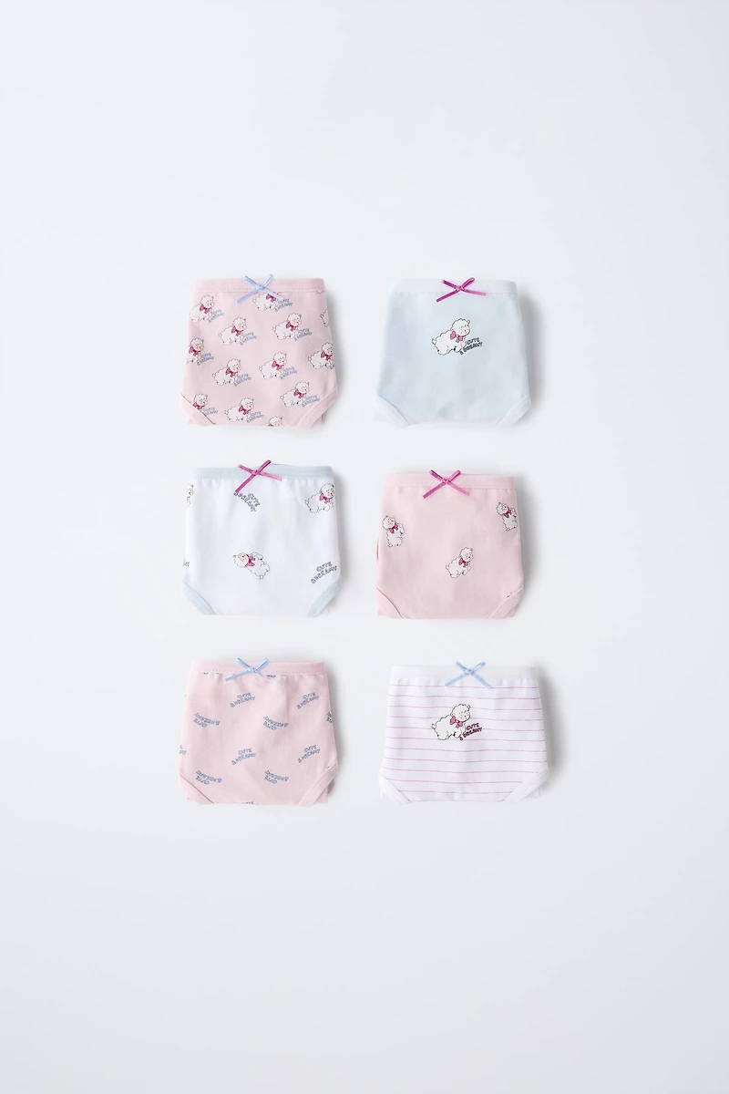 2-6 YEARS/ SIX-PACK OF SHEEP UNDERWEAR