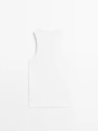 Top à encolure américaine en coton mélang
