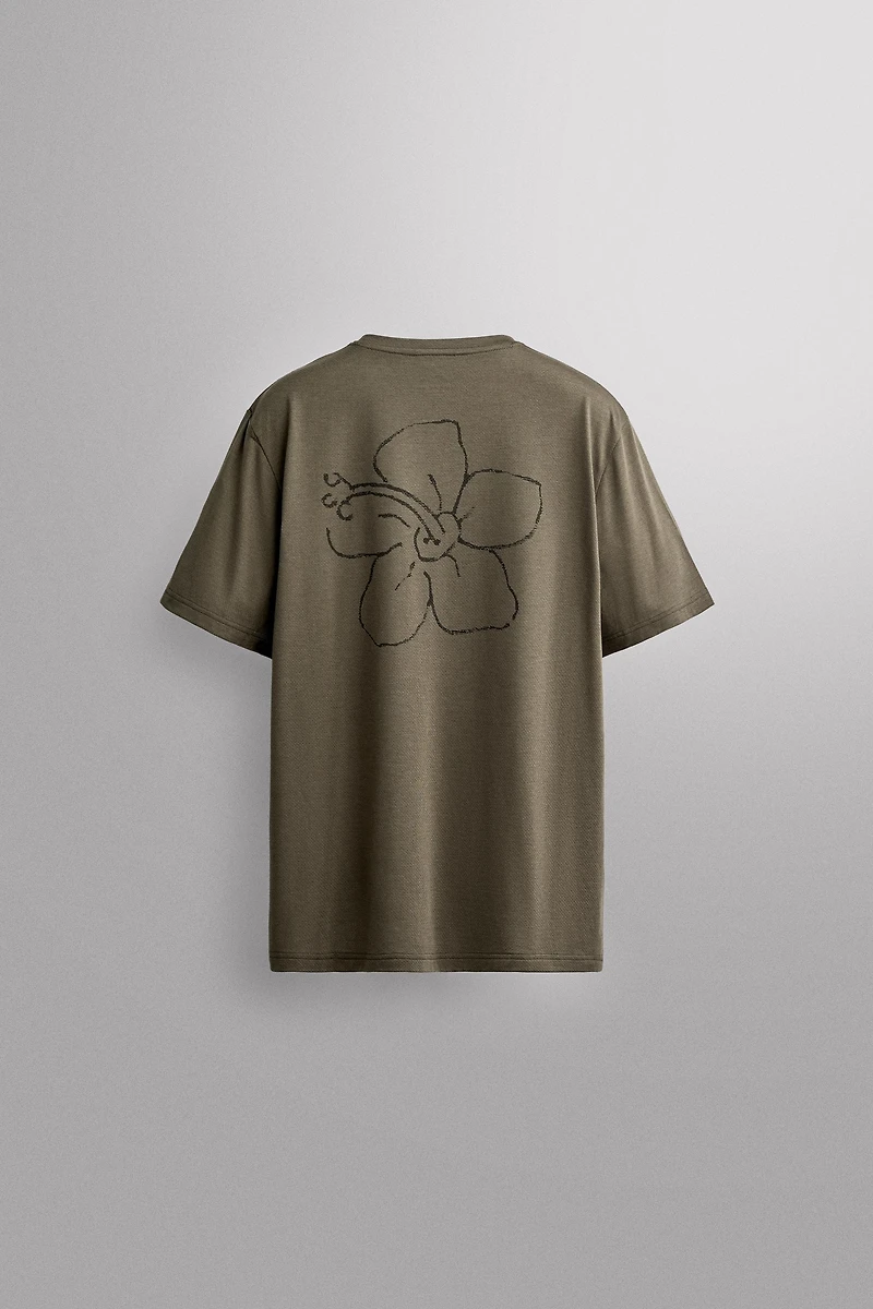FLORAL PRINT TECHNICAL T-SHIRT