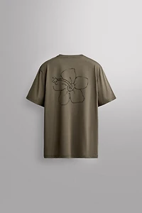 FLORAL PRINT TECHNICAL T-SHIRT