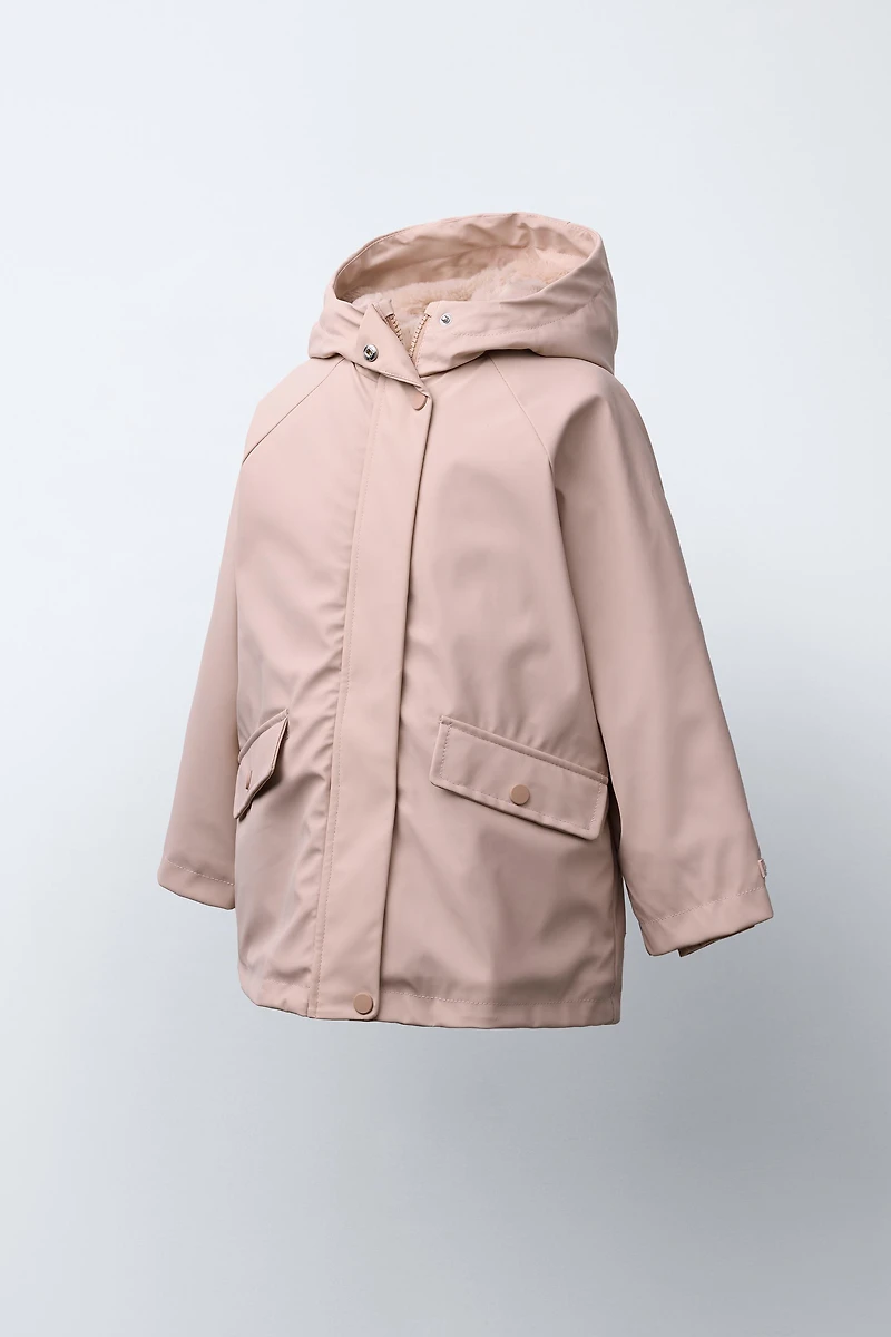 VESTE DÉPERLANTE ENDUITE EFFET FOURRURE